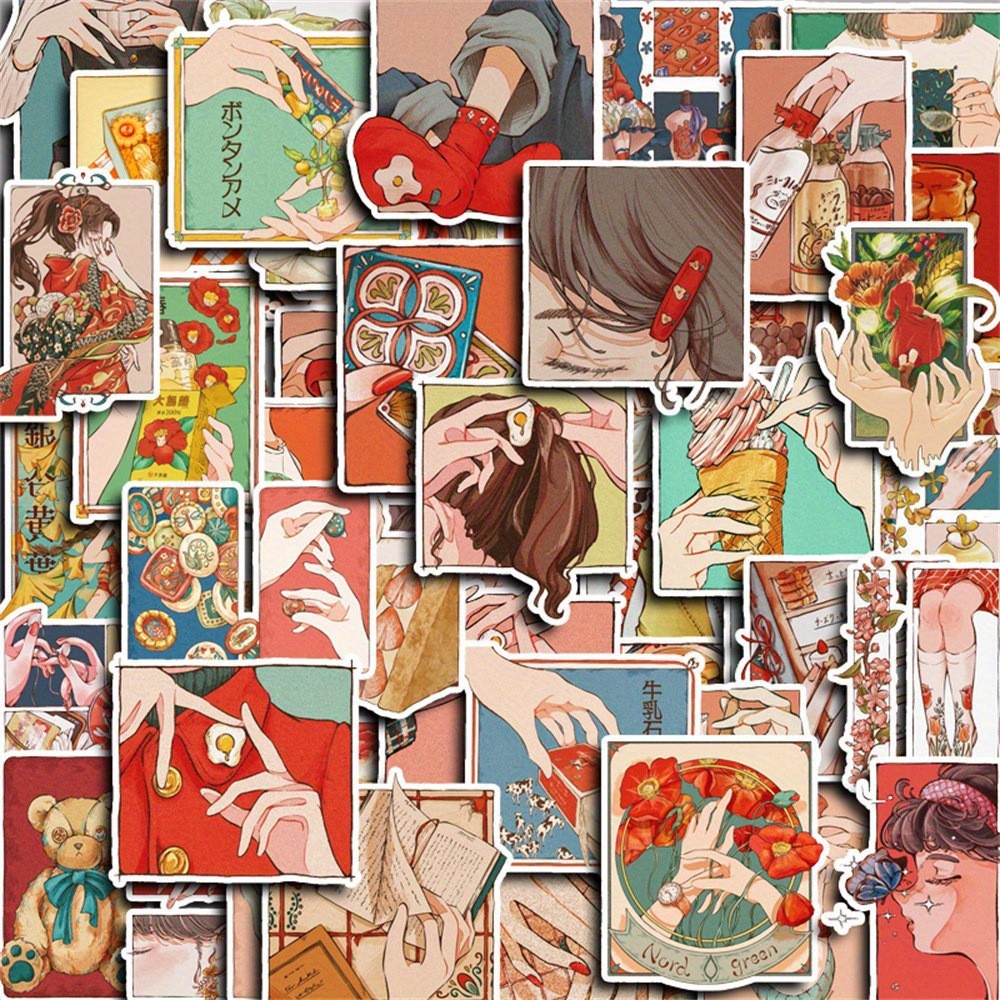 Japanese Traditional Lifestyle - 50 Buah Stiker Gaya Vintage Tradisional