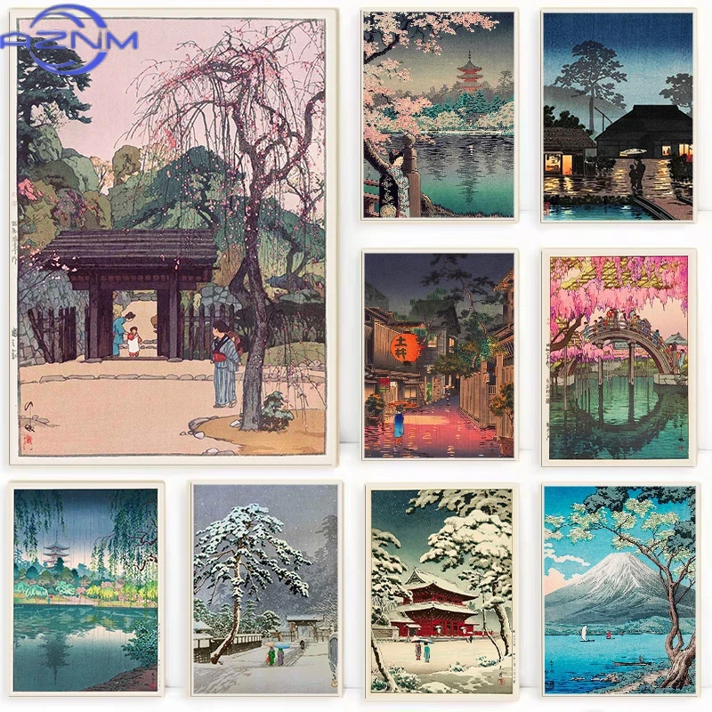 Japanese Tokyo Lifestyle - AZNM Poster Tradisional Jepang Ukiyo-e Retro