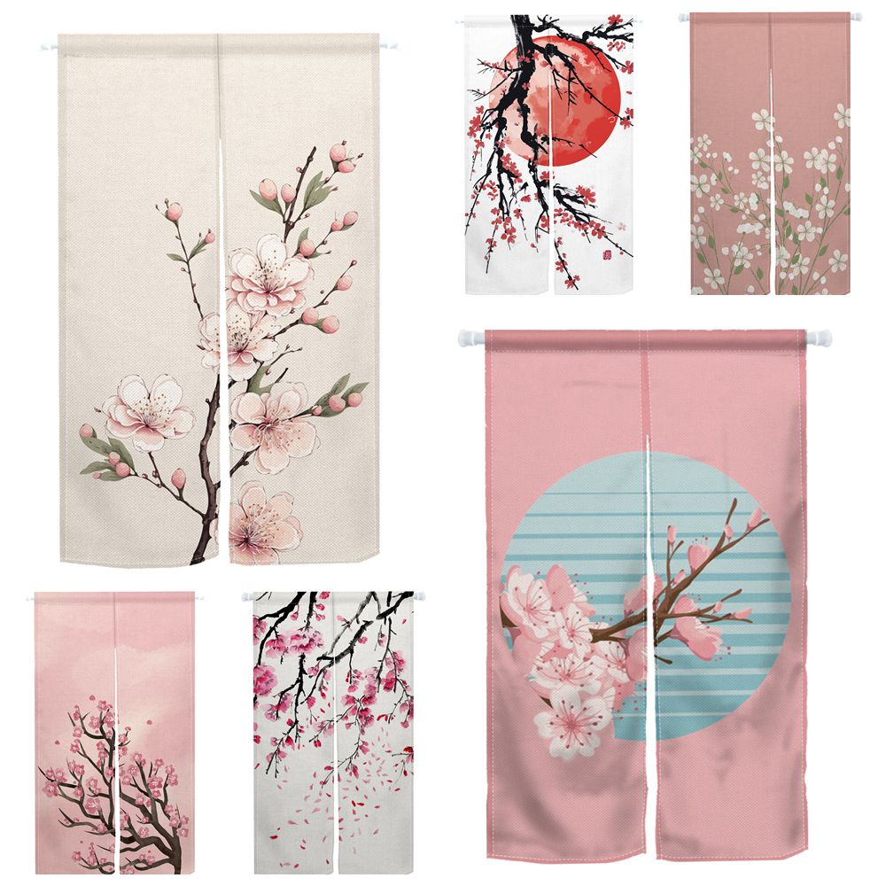 Noren Curtain Doorway - Tirai Pintu Bunga Sakura Gaya Jepang
