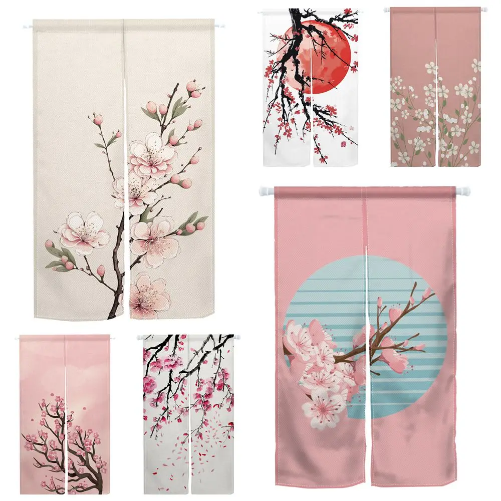 Noren Curtain Doorway - Tirai Pintu Bunga Sakura Gaya Jepang