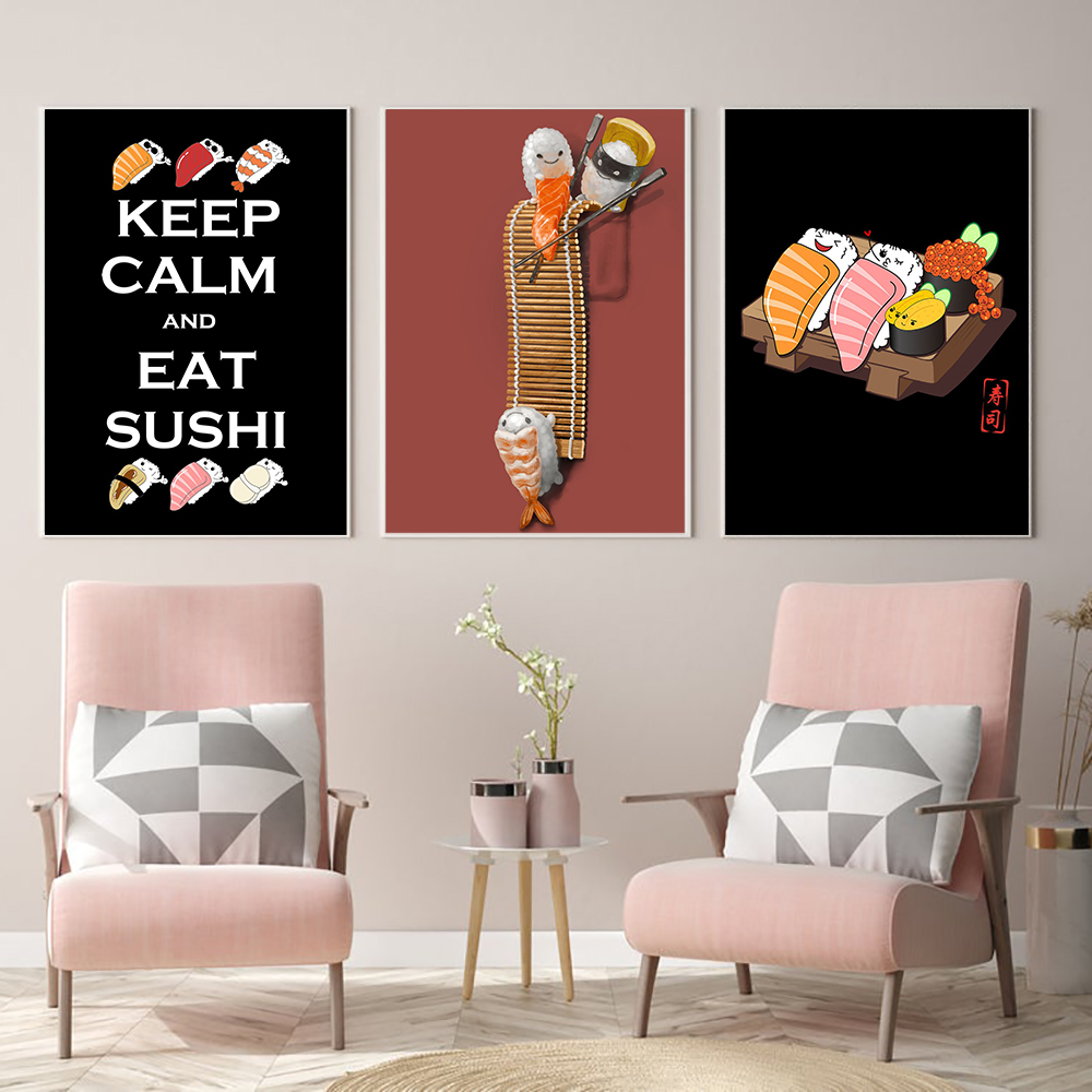 Japanese Restaurant Lifestyle - Gaya Jepang Ramen Sushi Abstrak Kartun
