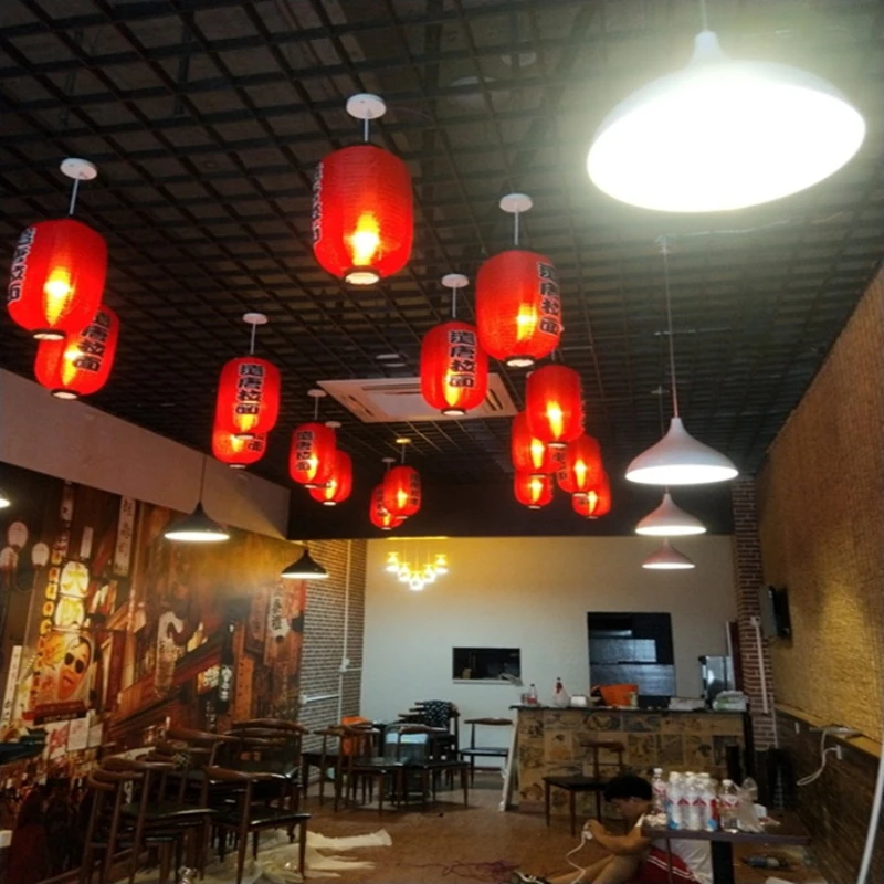 Japanese Restaurant Lifestyle - Lampu Melon Gaya Jepang Merah Dekoratif