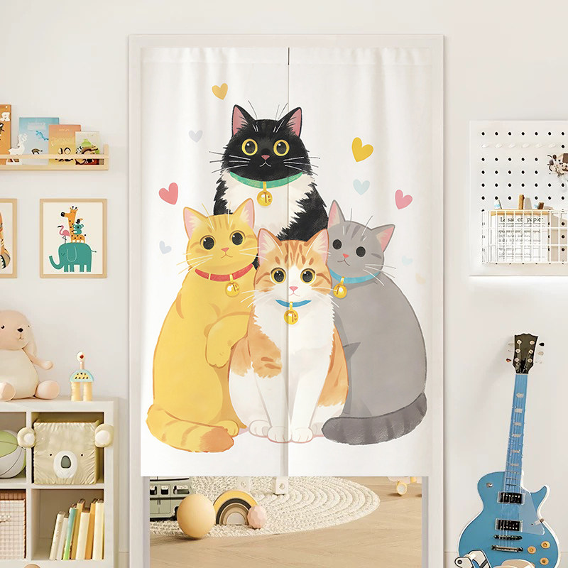 Tirai Pintu Noren Motif Kucing - Noren Curtain Doorway ulasan dan harga