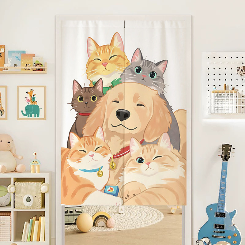 Tirai Pintu Noren Motif Kucing - Noren Curtain Doorway ulasan dan harga