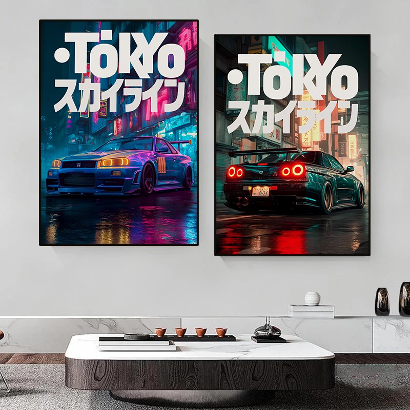 Poster Mobil JDM Tokyo Vintage - Japanese Tokyo Lifestyle ulasan dan harga