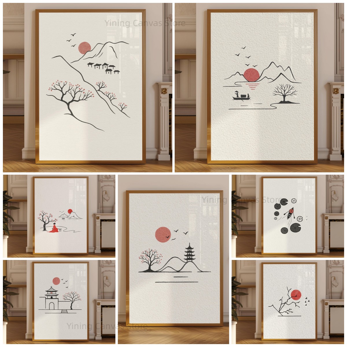Poster Tinta Jepang Minimalis, - Japanese Zen Lifestyle ulasan dan harga