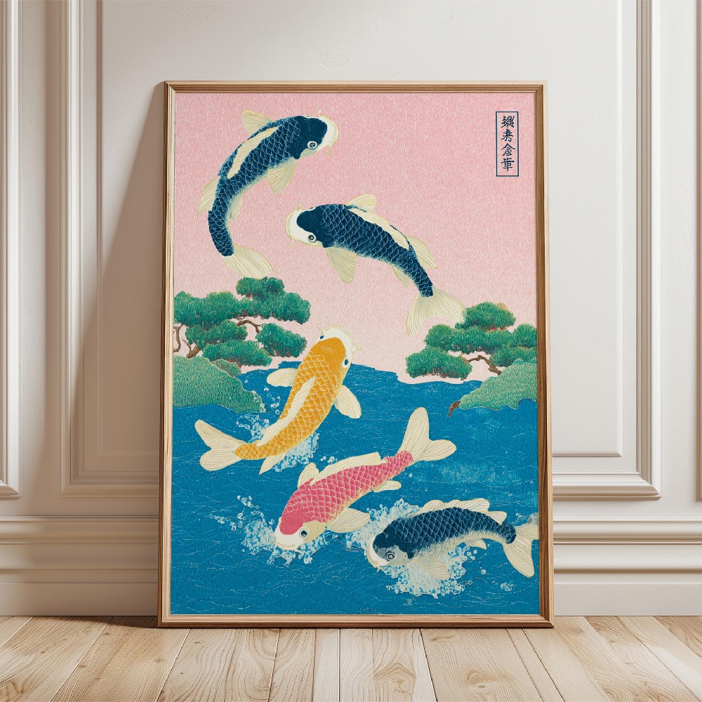 Poster Ikan Koi Jepang Poster  - Japanese Zen Lifestyle ulasan dan harga