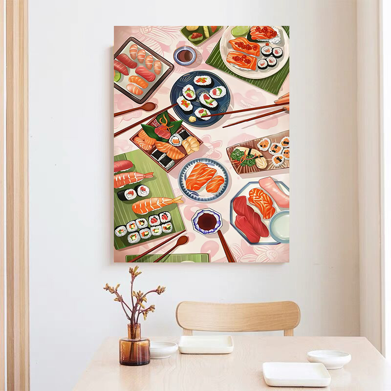 Poster Sushi Salmon Cetakan Lu - Japanese Restaurant Lifestyle ulasan dan harga