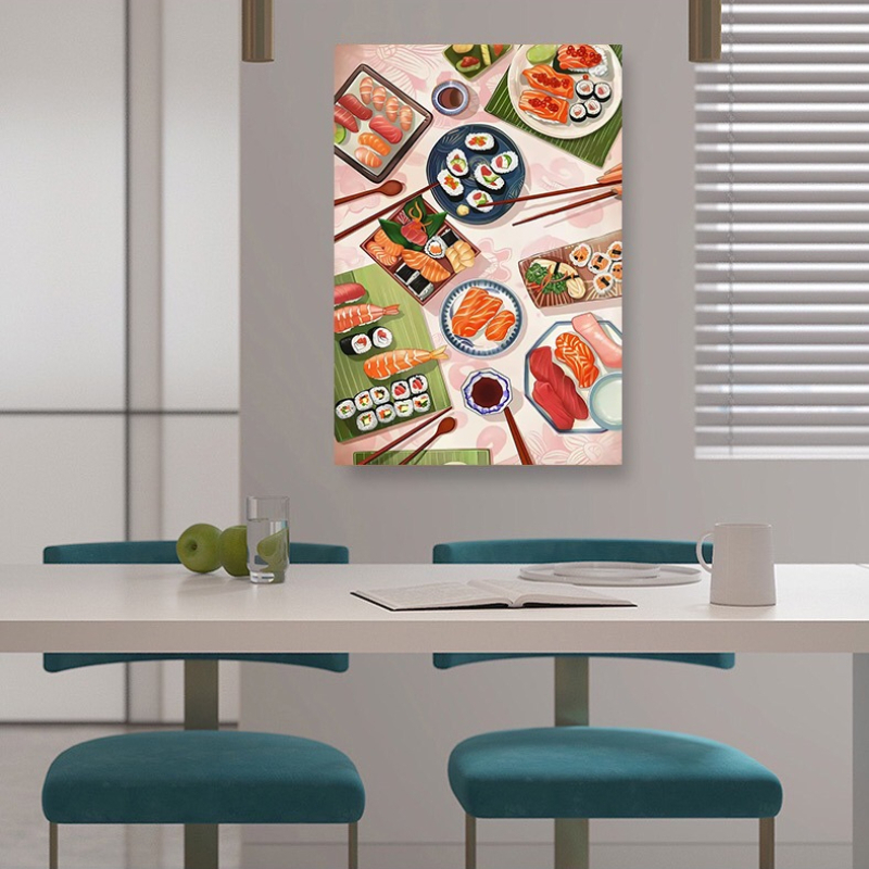 Poster Sushi Salmon Cetakan Lu - Japanese Restaurant Lifestyle ulasan dan harga
