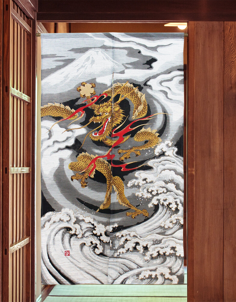 Tirai tradisional naga Cina te - Noren Curtain Doorway ulasan dan harga