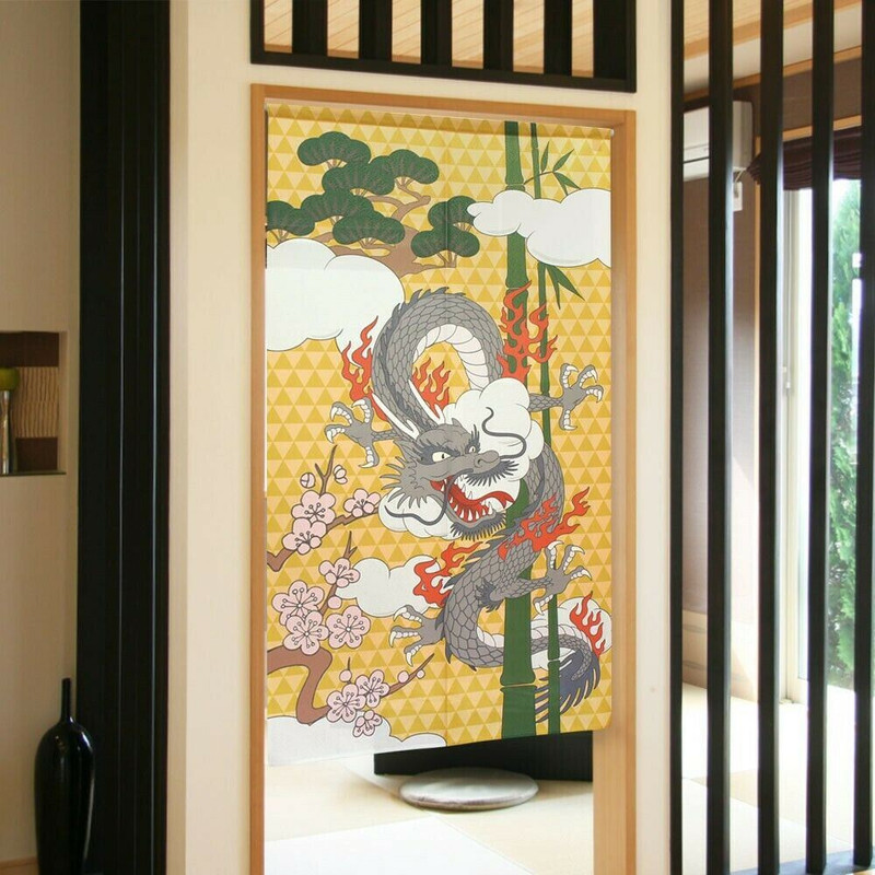 Tirai tradisional naga Cina te - Noren Curtain Doorway ulasan dan harga