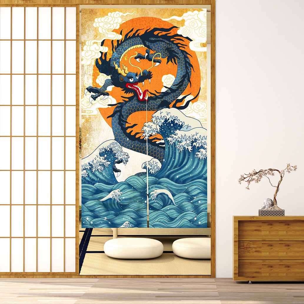Tirai tradisional naga Cina te - Noren Curtain Doorway ulasan dan harga